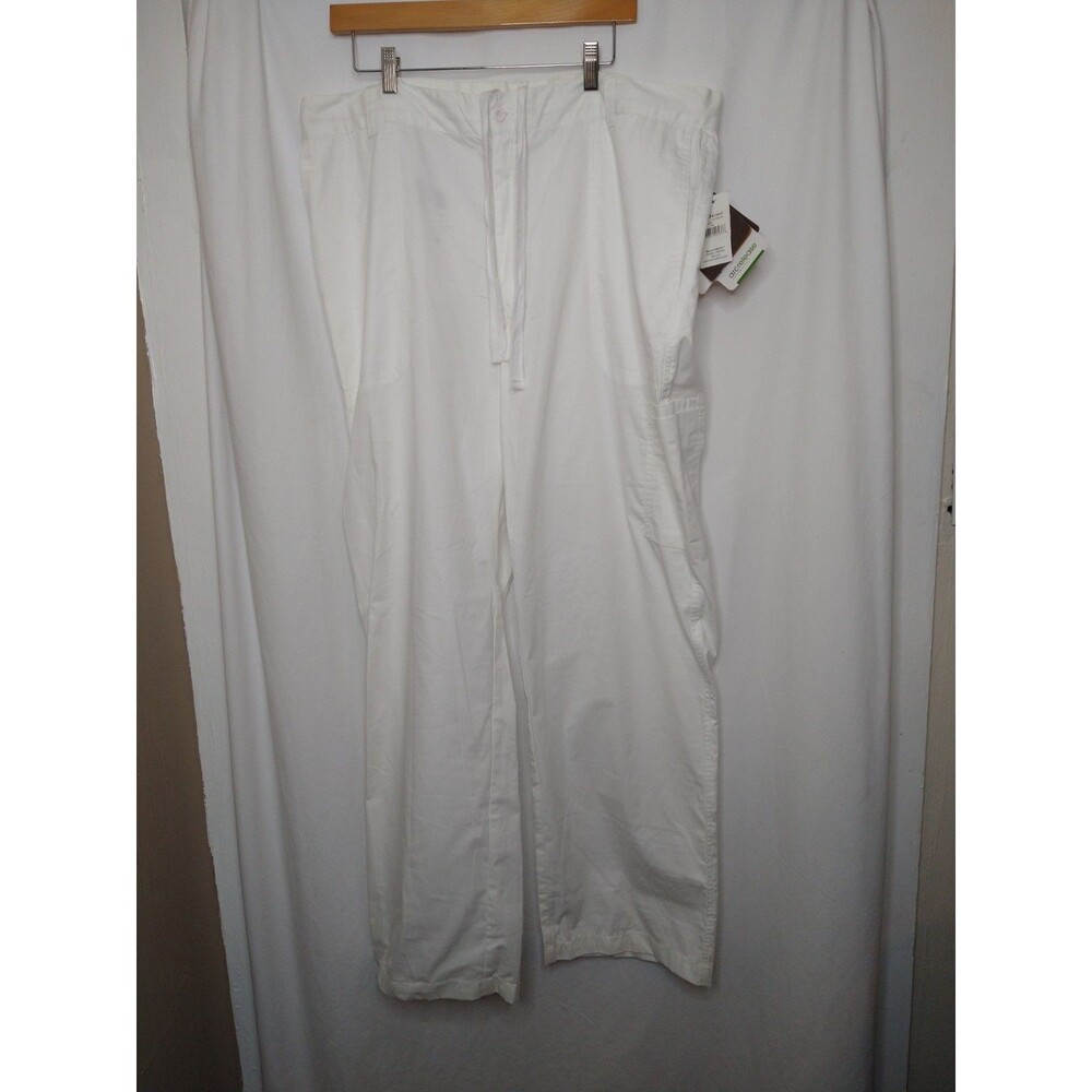 New With Tag (ink mark) Sz XL ICU by Barco Unisex Scrub Pants White Dr Nurse CNA